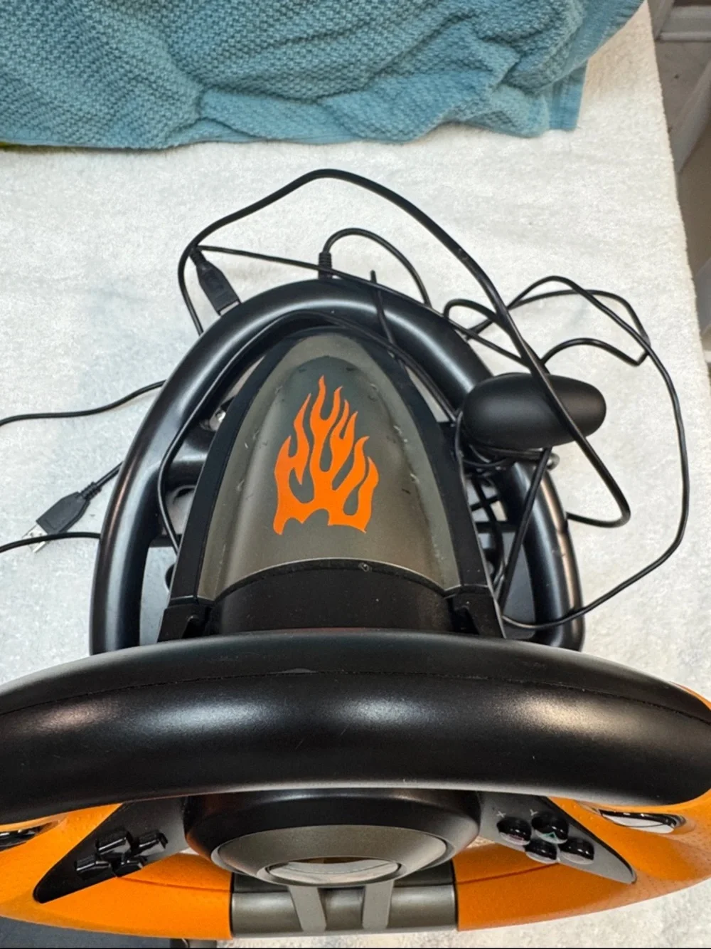 Orange and Black Racing Wheel & Pedal Set - Gaming Controller